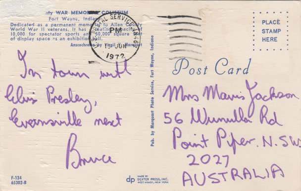 Postcard from Bruce Jackson.